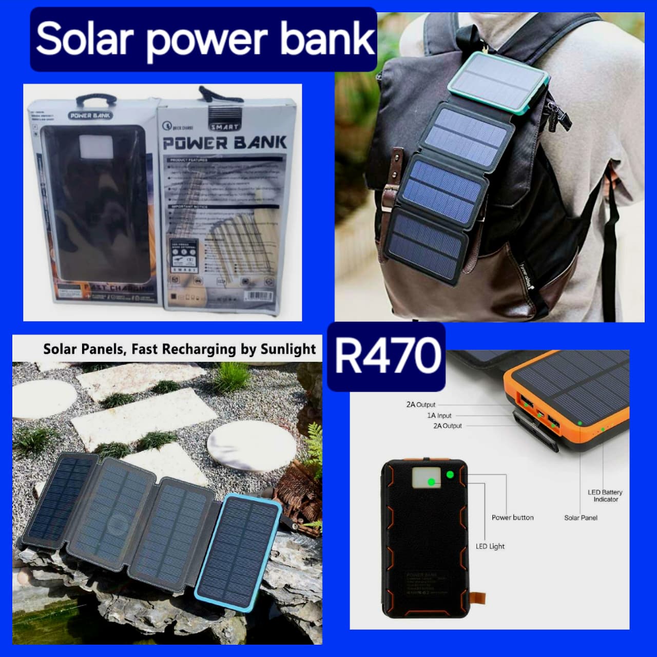 Solar Power Bank 13800mAh 100P