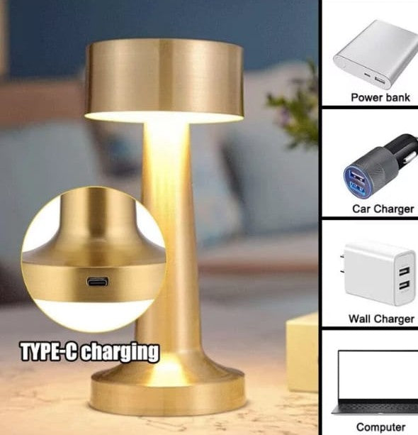 RECHARGEABLE Dumbbell-shaped LED Table Lamp Touch 3 Colour Modes 6000K