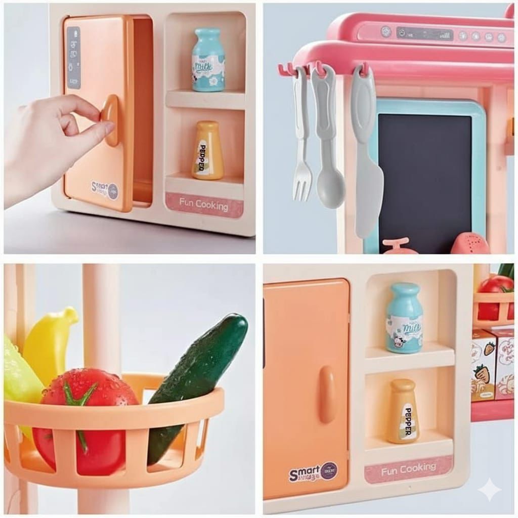 Kiddies Kitchen Playset 52 Piece Accessories