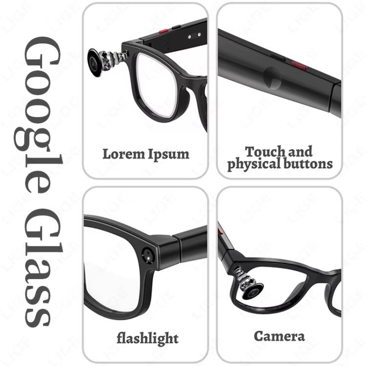 AIMB-G1 Smart Glasses with 5MP Camera & Real-Time AI Translation 1080P Stabilized Video, 3 Lens Kit, AIMB-G1