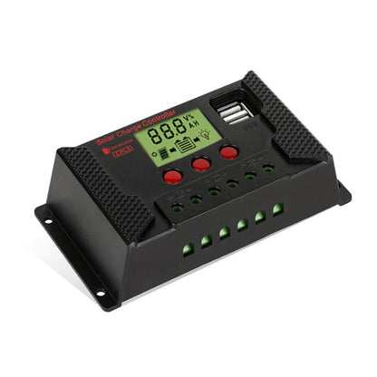 PWM Solar Controller 12V / 24V Lithium Battery Charging Photovoltaic Panel Charging Street Light Controller with Dual USB Output, CPLS-10A, CPLS-20A, CPLS-30A, CPLS-40A, CPLS-50A, CPLS-60A