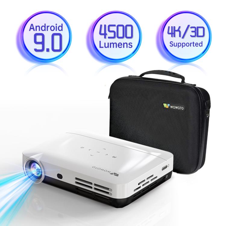 WOWOTO H10S TIDLP DMD 0.45 inch 1920 x 1080P 4K 500ANSI RGB LED Smart Projector, H10S
