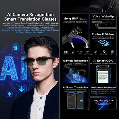 W630 800W WiFi4 AI Photo Recognition Smart Translation Bluetooth Call Glasses