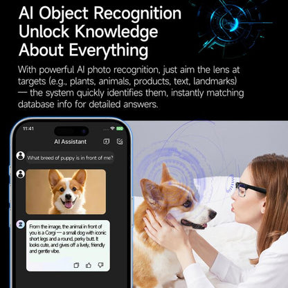 W630 800W WiFi4 AI Photo Recognition Smart Translation Bluetooth Call Glasses