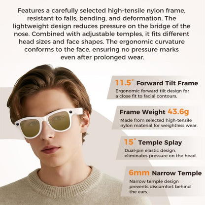 M02 Ultra 8MP Camera AI Smart Glasses Photochromic Lenses, with Black Charging Case, with Brown Charging Case