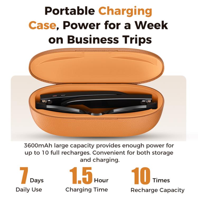 M02 Ultra 8MP Camera AI Smart Glasses Photochromic Lenses, with Black Charging Case, with Brown Charging Case