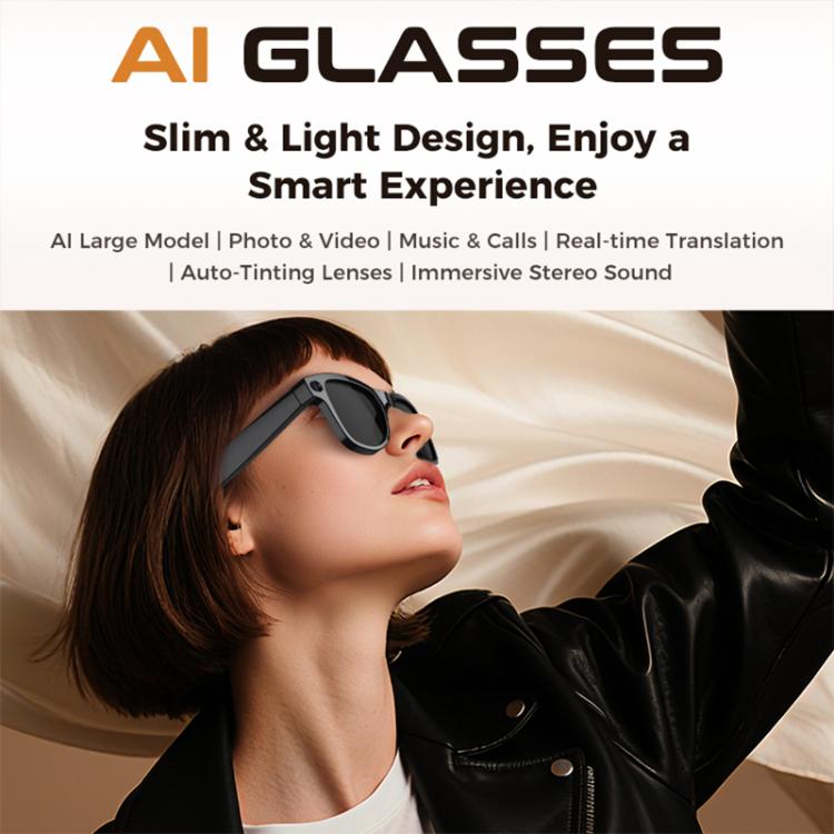 M02 8MP Camera AI Smart Glasses with Photochromic Lenses
