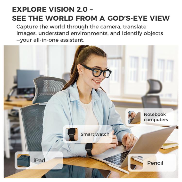 M01S 5MP Smart AI Camera Glasses Supports Voice Calls, Video Recording, WiFi Transmission