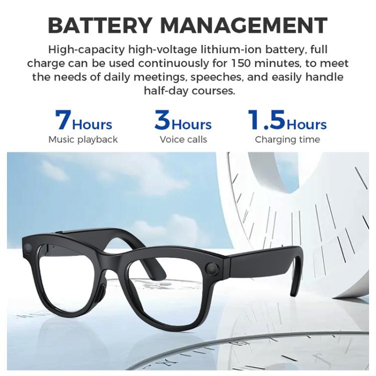 M01S 5MP Smart AI Camera Glasses Supports Voice Calls, Video Recording, WiFi Transmission