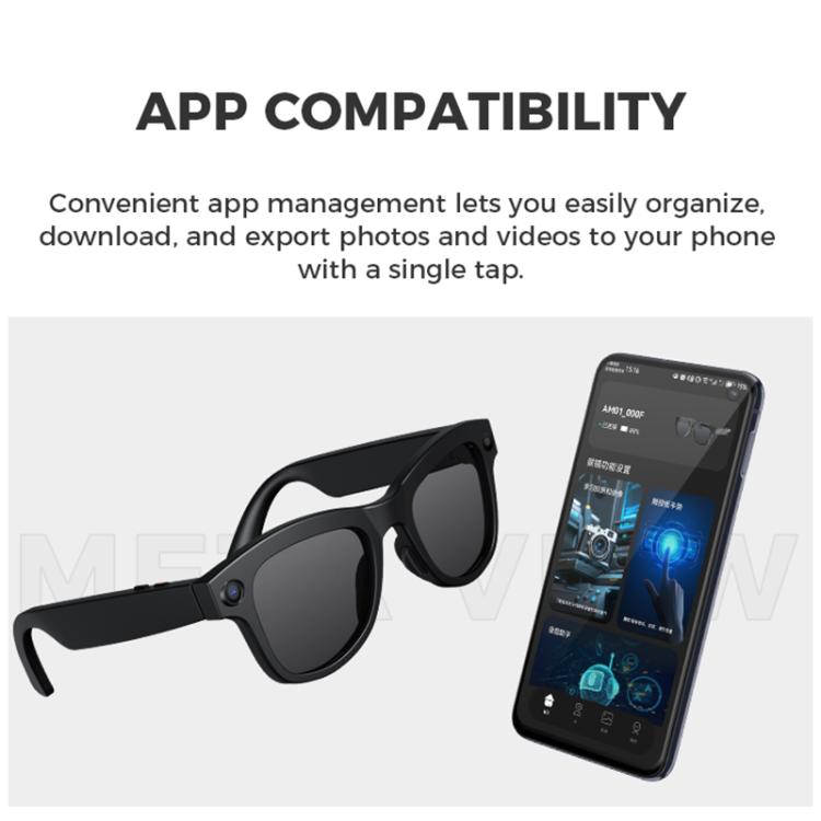 M01S 5MP Smart AI Camera Glasses Supports Voice Calls, Video Recording, WiFi Transmission
