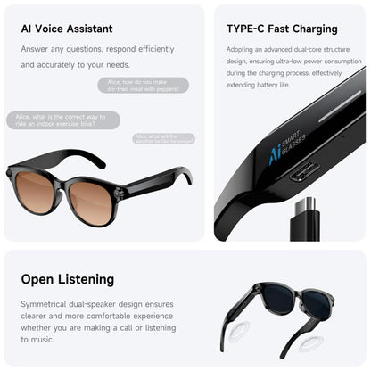 M89 2MP AI Smart Glasses Support Bluetooth Call, AI Intelligent Voice Assistant