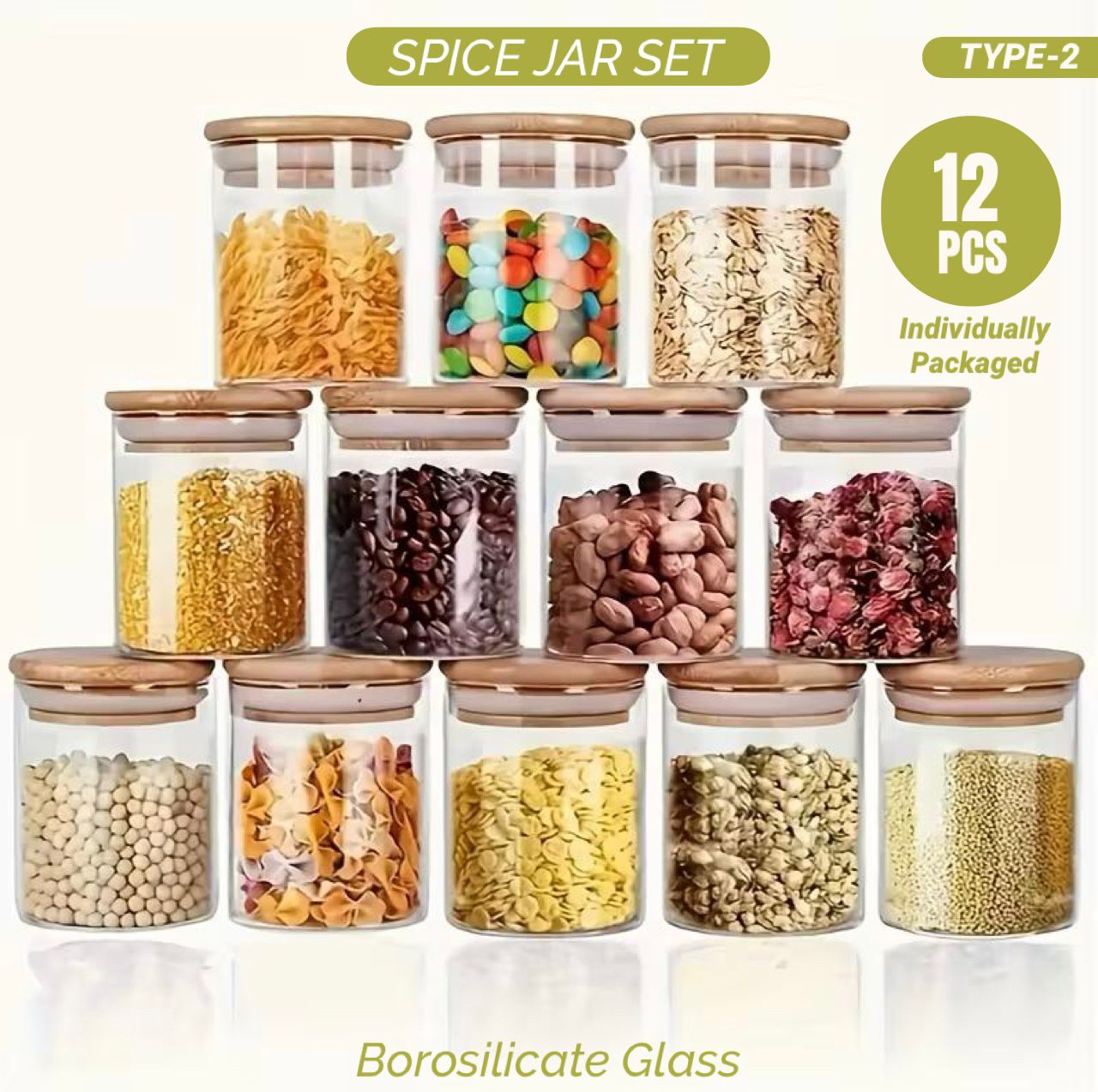 12 Piece Spice Jar Set