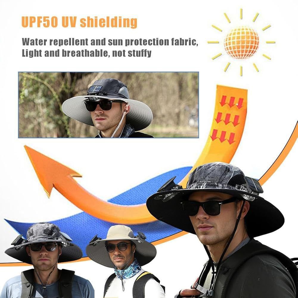 Solar Fan Hat Dual-fan