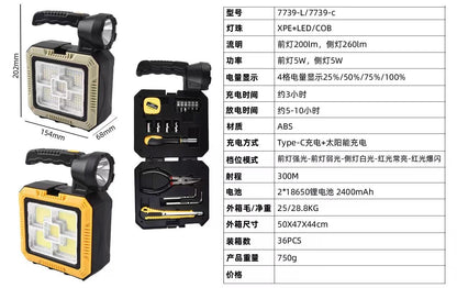 Solar Portable Tool Box Torch with Tools
