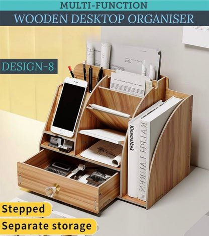 Multi-functional Wooden Desktop Organizer  - Design 7 and 8