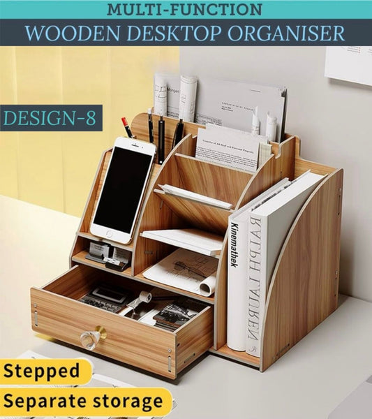 Multi-functional Wooden Desktop Organizer  - Design 7 and 8