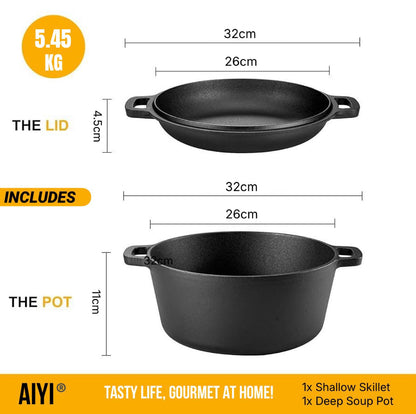 Aiyi 2in1 Cast-iron Combo Set