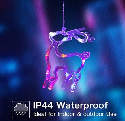 Christmas Santa 10 Ornaments Curtain Fairy String Lights RGB