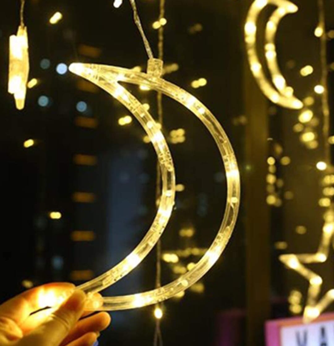 Star and Christmas Tree LED Fairy Curtain Light RGB 3m with Tail Plug Extension 8 Modes