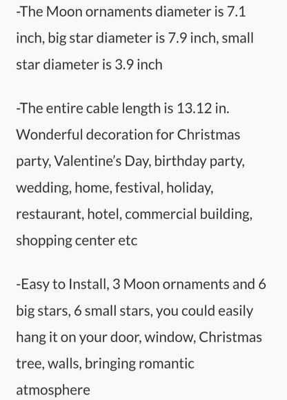 Moon and Stars String Light RGB