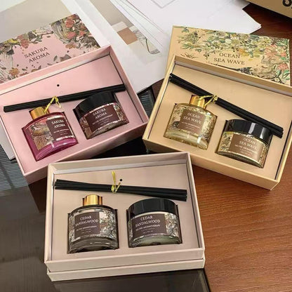 Essential Oil Scented Candle and Diffuser Set - in Gift Box