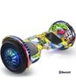 Colorful hoverboard with Bluetooth logo on a white background