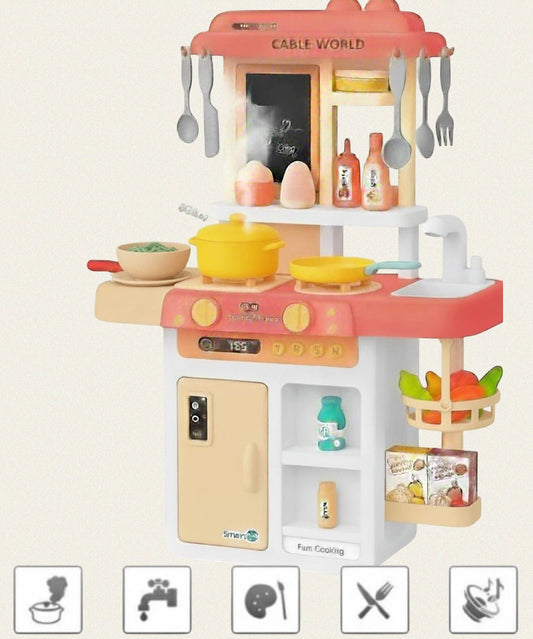 Kiddies Kitchen Playset 52 Piece Accessories