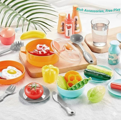 Kiddies Kitchen Playset 52 Piece Accessories