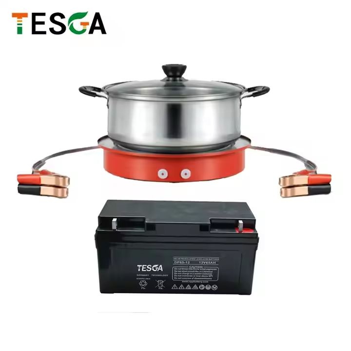 Single Plate Stove with Battery Leads - 12V 450W