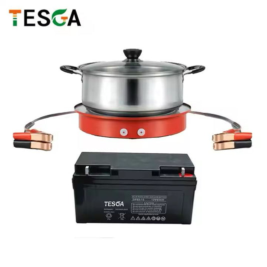 Single Plate Stove with Battery Leads - 12V 450W