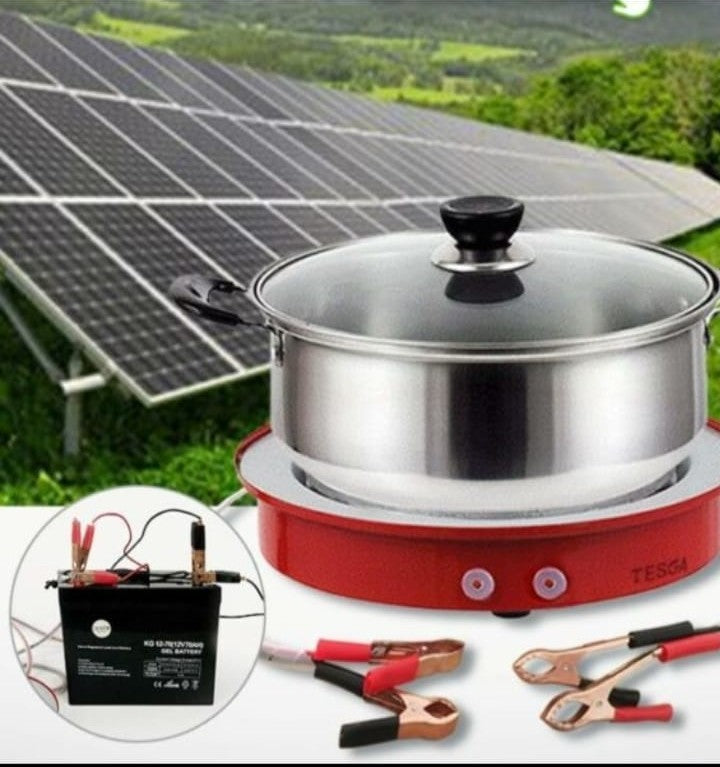 Single Plate Stove with Battery Leads - 12V 450W