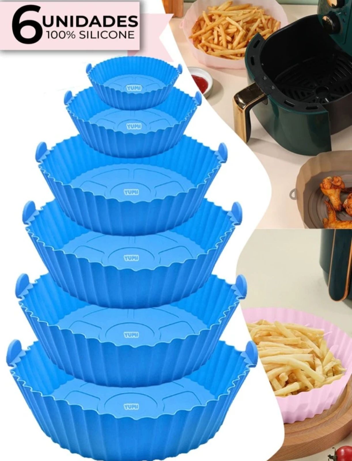 Reusable - 6 Piece Air Fryer Liner Set