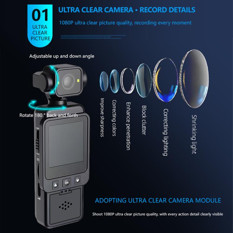 1080P Ultra-HD Clip Pocket Vlog Camera WiFi Portable Video Recorder Camera, Pocket Vlog Camera