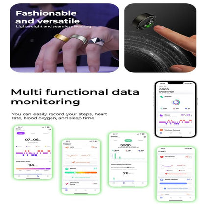 R100 SIZE 9 Smart Ring, Support Heart Rate / Blood Oxygen / Sleep Monitoring / Remote Photography