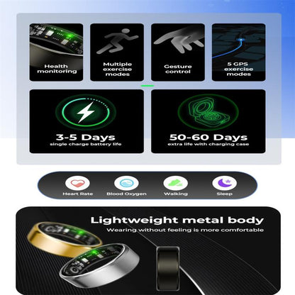 R100 SIZE 10 Smart Ring, Support Heart Rate / Blood Oxygen / Sleep Monitoring / Remote Photography