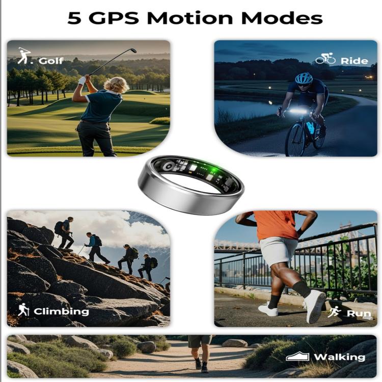 R100 SIZE 12 Smart Ring, Support Heart Rate / Blood Oxygen / Sleep Monitoring / Remote Photography