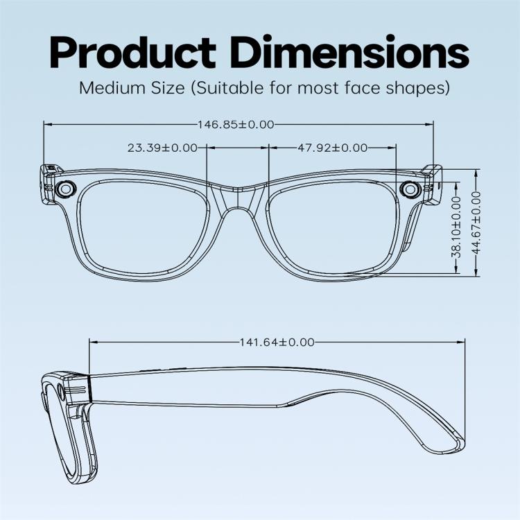 W620 Smart Glasses, Support AI Voice Wake-Up / AI Photo Recognition / AI Intelligent Translation