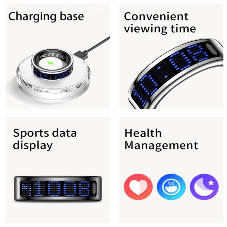 SR16 SIZE 12 Smart Ring, Support Heart Rate / Blood Oxygen / Sleep Monitoring / Multiple Sports Modes