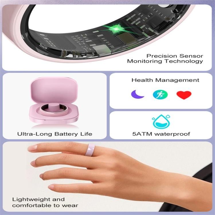 R12 SIZE 11 Smart Ring, Support Heart Rate / Blood Oxygen / Sleep Monitoring / Female Health