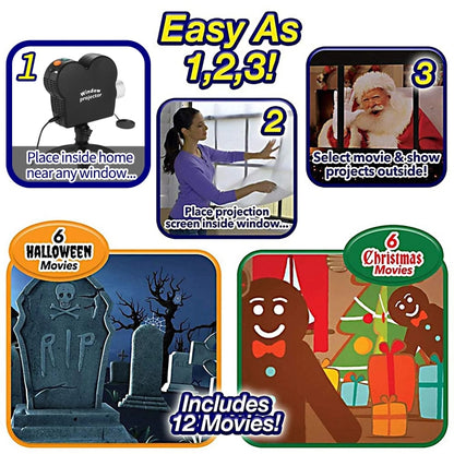 Christmas Halloween Laser Projector Mini Window Home Theater Projector, US Plug, UK Plug, EU Plug, AU Plug