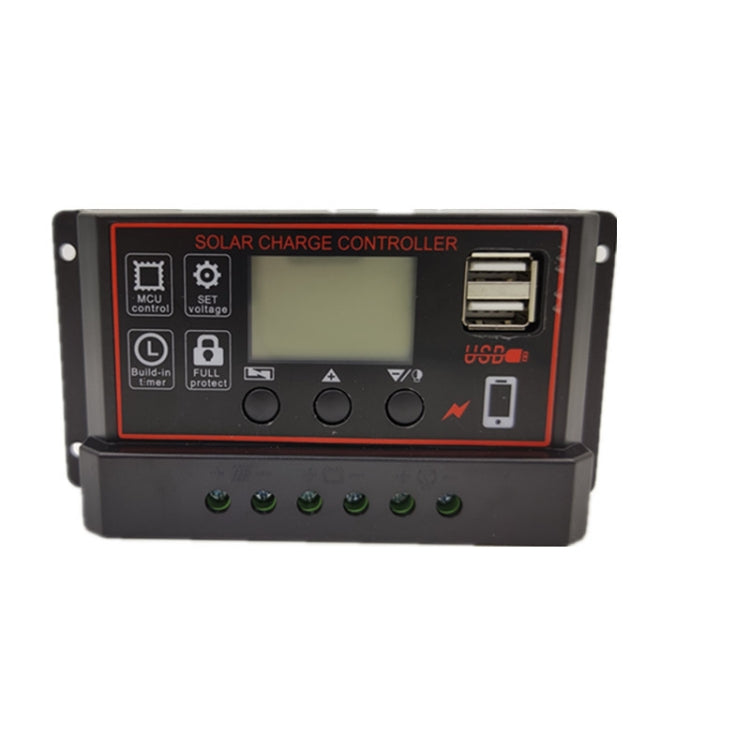 12V24V Simple Solar Controller Light Time Control Solar Charge And Discharge Controller With USB, 10A, 20A, 30A