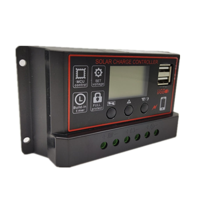 12V24V Simple Solar Controller Light Time Control Solar Charge And Discharge Controller With USB, 10A, 20A, 30A