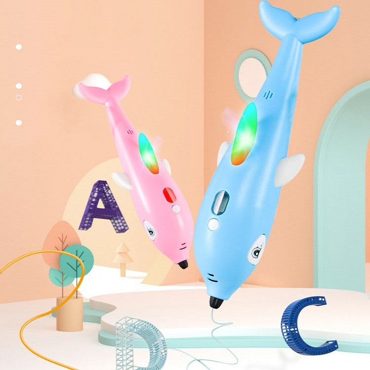 3D Printing Pen Three-Dimensional Painting Graffiti Brush, Dolphin Pink