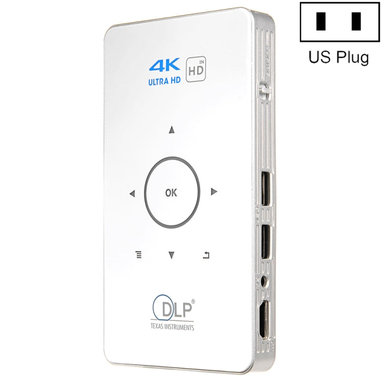 C6 2GB+32GB Android Smart DLP HD Projector Mini Wireless Projector, US Plug (Black), EU Plug (Black), UK Plug (Black), AU Plug (Black), US Plug (White), EU Plug (White), UK Plug (White), AU Plug (White)