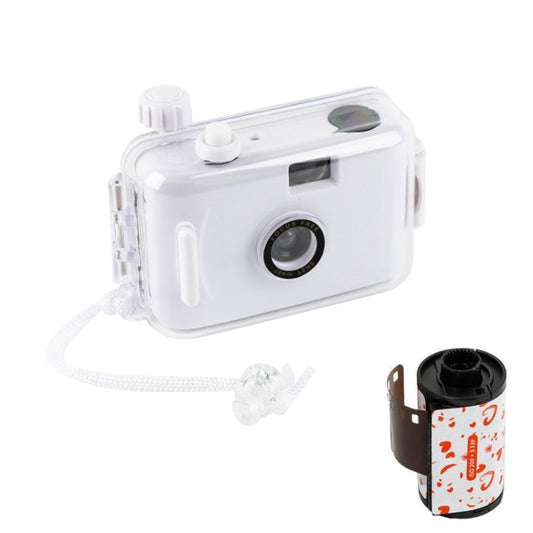 Cute Retro Film Waterproof Shockproof Camera With Disposable Film, All White Shell, Black White Shell, Yellow White Shell, Light Pink White Shell, Sky Blue White Shell