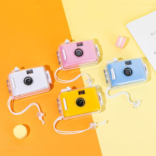 Cute Retro Film Waterproof Shockproof Camera With Disposable Film, All White Shell, Black White Shell, Yellow White Shell, Light Pink White Shell, Sky Blue White Shell