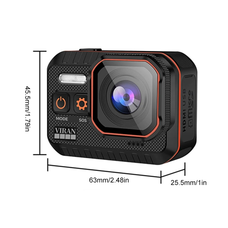 SC002-12 4K Outdoor Sports Camera WiFi Diving Waterproof Mini Camera, Black