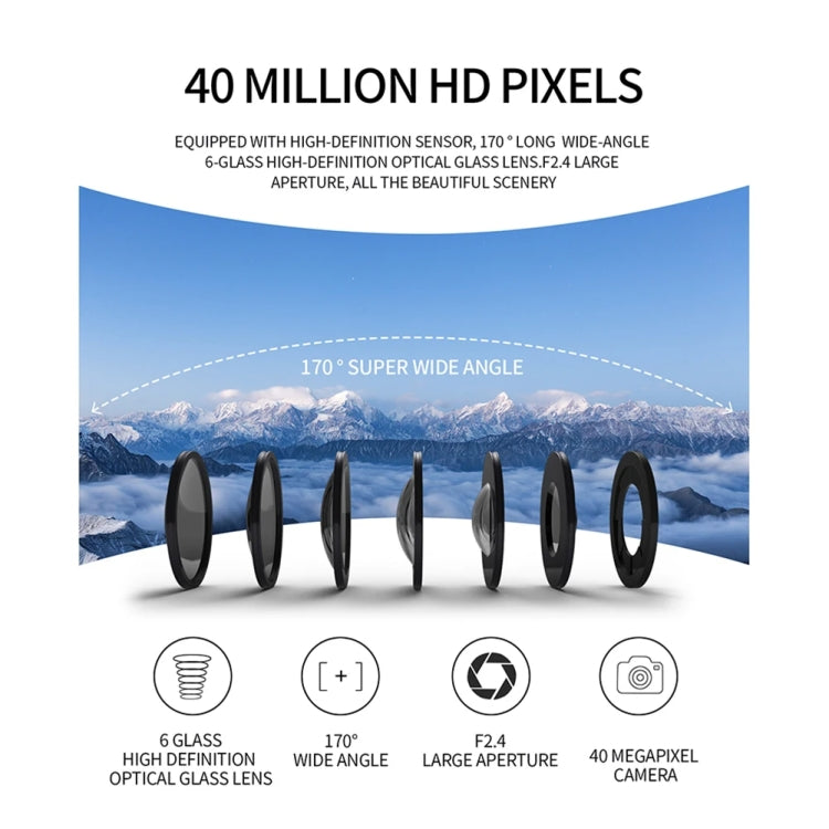 SC002-12 4K Outdoor Sports Camera WiFi Diving Waterproof Mini Camera, Black