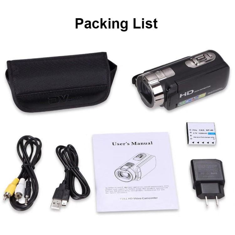 1080P 24MP Foldable Digital Camera, US Plug, EU Plug, UK Plug, AU Plug, Remote Control Model, Touch Screen Model