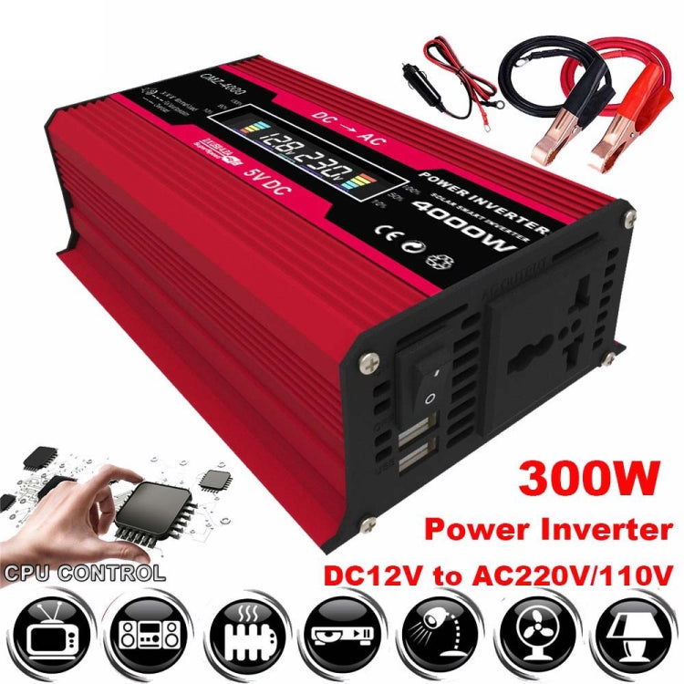 Solar Power System Inverters+30A Controller+18W 18V Solar Panel, Black 12V To 220V, Black 12V To 110V, Red 12V To 220V, Red 12V To 110V